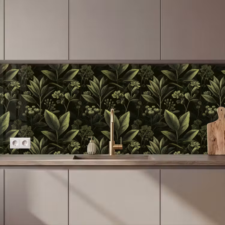 Klassiek - Donker - Botanisch - Planten keuken achterwand 2 middel 871 zz_3dshopping