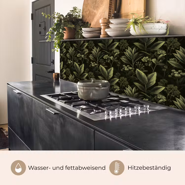 Klassiek - Donker - Botanisch - Planten keuken achterwand 2 middel 871 -usp_DE