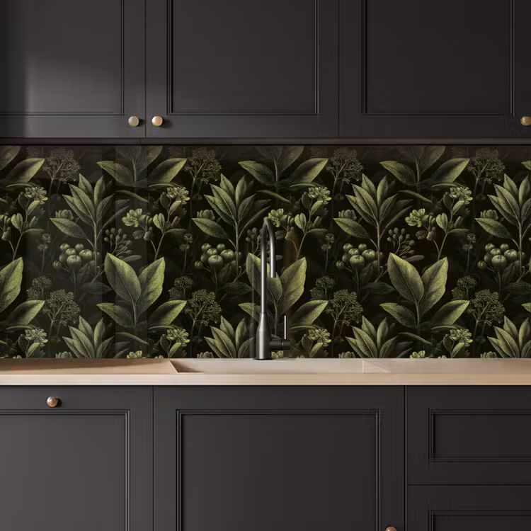 Klassiek - Donker - Botanisch - Planten keuken achterwand 2 middel 871 -sfeer1