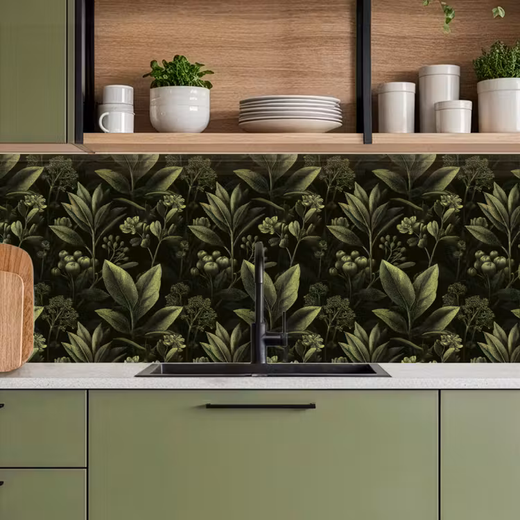 Klassiek - Donker - Botanisch - Planten keuken achterwand 2 middel 871 -sfeer3