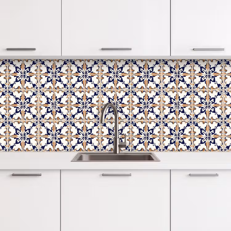 Klassiek - Patroon - Kleurrijk keuken achterwand 2 middel 871 -3d
