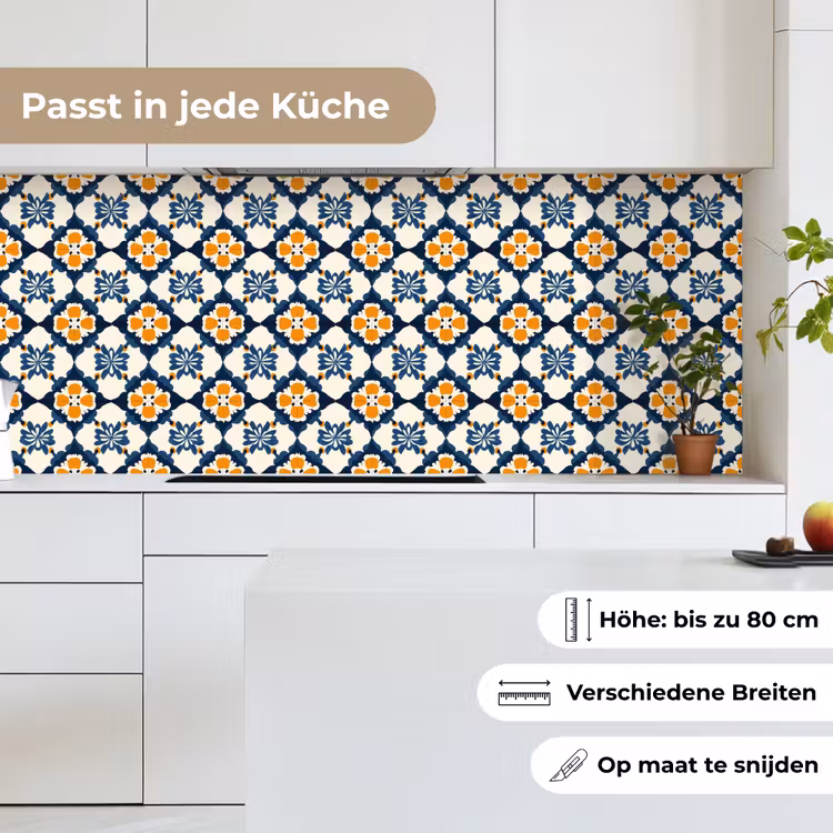 Klassiek - Geometrisch - Blauw keuken achterwand 2 middel 871 -sfeer4_DE