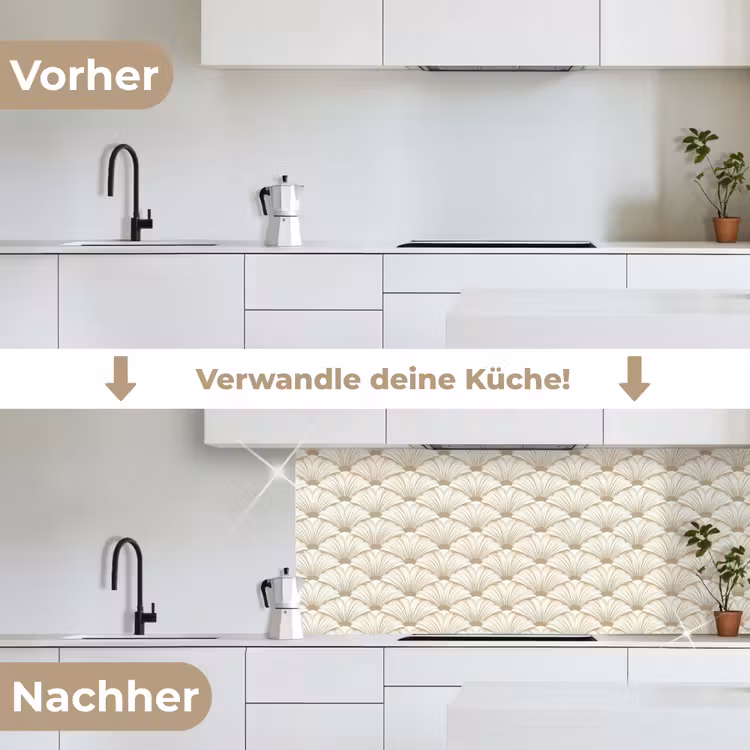Klassiek - Art - Beige keuken achterwand 2 middel 871 -voor-na_DE