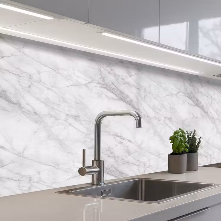 Klassiek - Marmer - Grijs keuken achterwand 2 middel 871 -3d_schuin