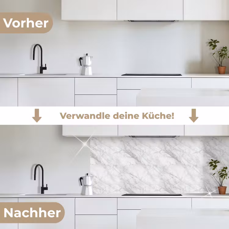 Klassiek - Marmer - Grijs keuken achterwand 2 middel 871 -voor-na_DE