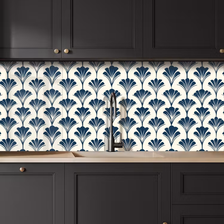 Klassiek - Motief - Blauw keuken achterwand 2 middel 871 -sfeer1