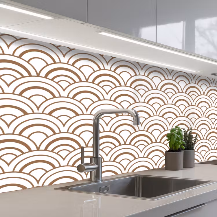 Klassiek - Motief - Terracotta keuken achterwand 2 middel 871 -3d_schuin