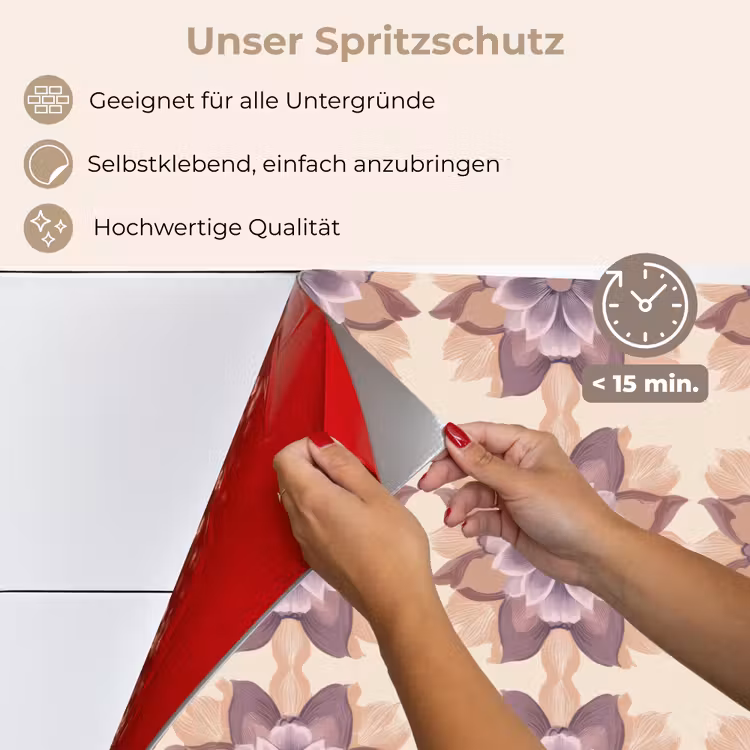 Klassiek - Patroon - Paars keuken achterwand spatscherm klein 900 -spatscherm_DE