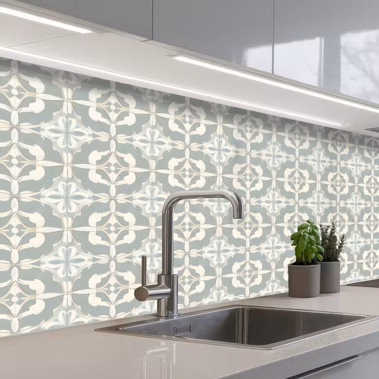 Klassiek - Pastel - Bloemaccent keuken achterwand 2 middel 871 -3d_schuin