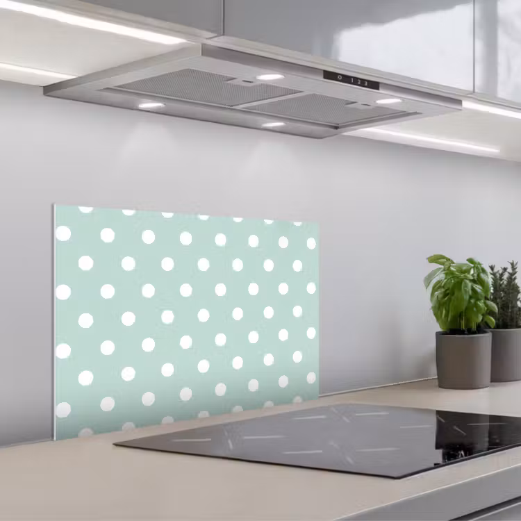 Klassiek - Polka - Groen keuken achterwand spatscherm klein 900 -3d_schuin