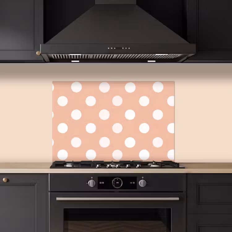 Klassiek - Polka - Perzik keuken achterwand spatscherm klein 900 -sfeer1