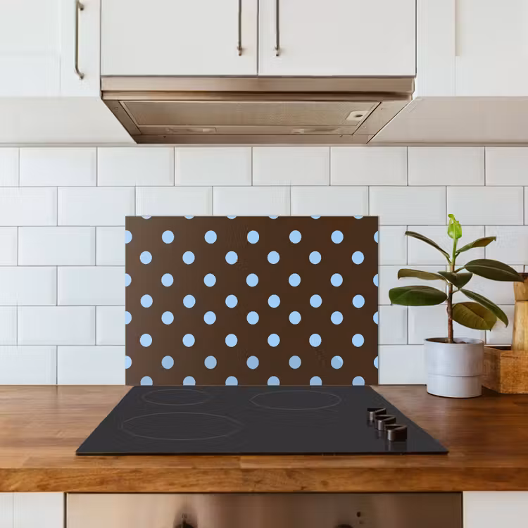 Klassiek - Stippen - Bruin keuken achterwand spatscherm klein 900 -sfeer2