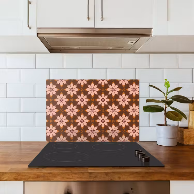 Klassiek - Retro - Bruin keuken achterwand spatscherm klein 900 -sfeer2
