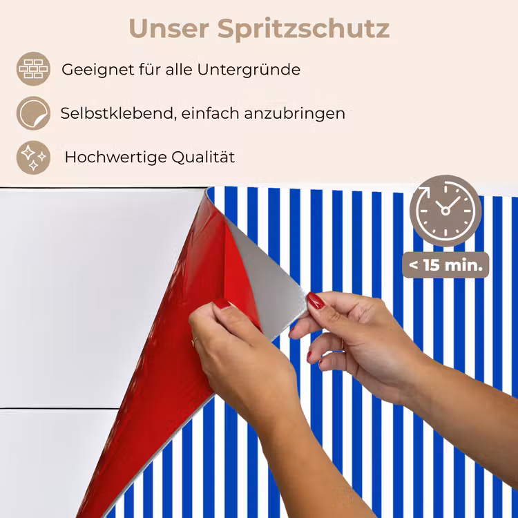 Klassiek - Strepen - Blauw keuken achterwand spatscherm klein 900 -spatscherm_DE