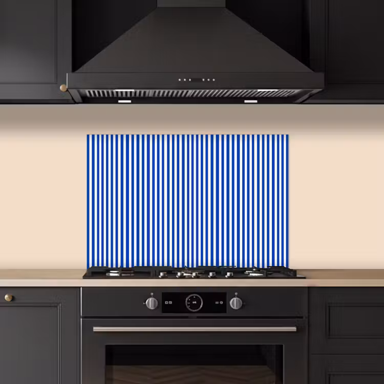 Klassiek - Strepen - Blauw keuken achterwand spatscherm klein 900 -sfeer1