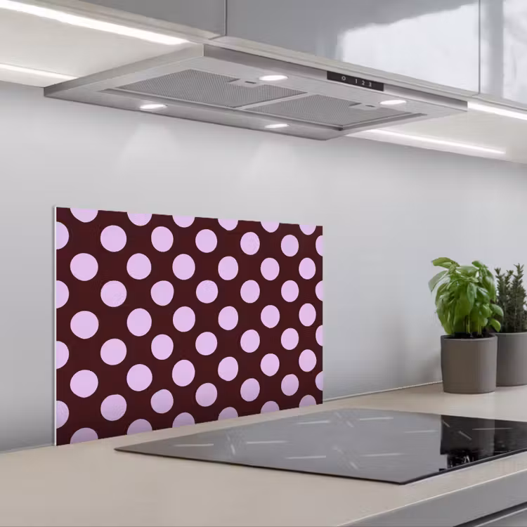 Klassiek - Stippen - Paars keuken achterwand spatscherm klein 900 -3d_schuin