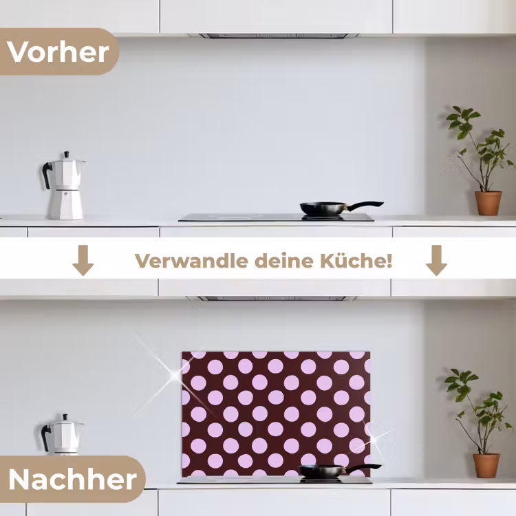 Klassiek - Stippen - Paars keuken achterwand spatscherm klein 900 -voor_na_DE