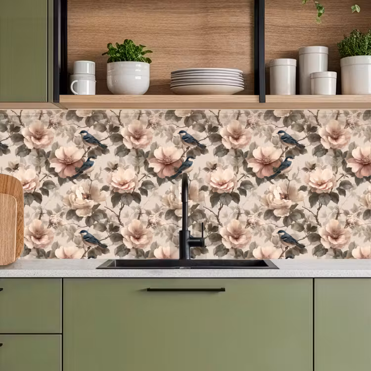 Klassiek - Vogels - Kleurrijk keuken achterwand 2 middel 871 -sfeer3