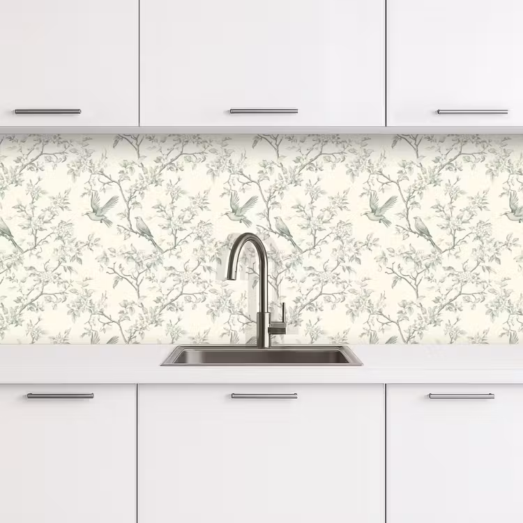Klassiek - Vogels - Groen keuken achterwand 2 middel 871 -3d