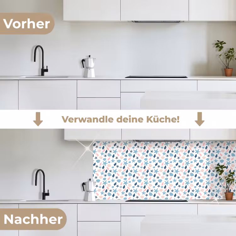 Klein - Oceaan - Rif - Multi keuken achterwand 2 middel 871 -voor-na_DE
