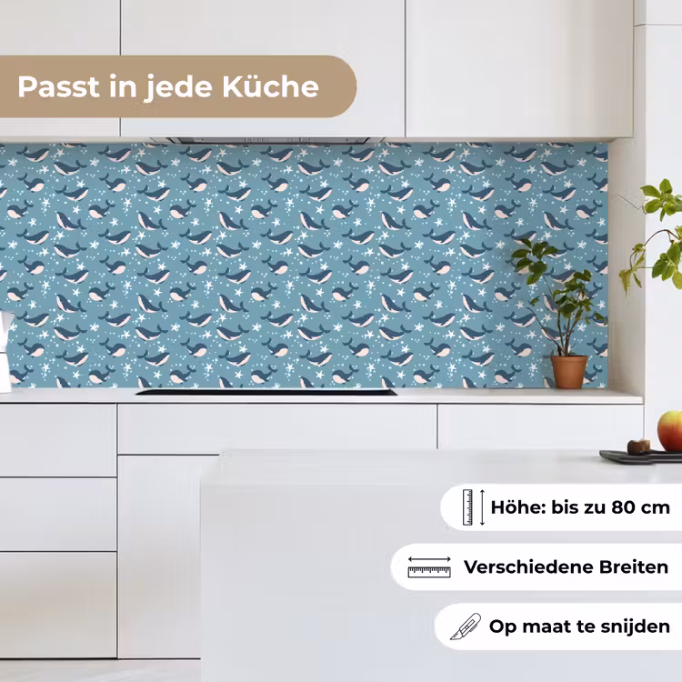 Klein - Oceaan - Walvis - Zeester keuken achterwand 2 middel 871 -sfeer4_DE