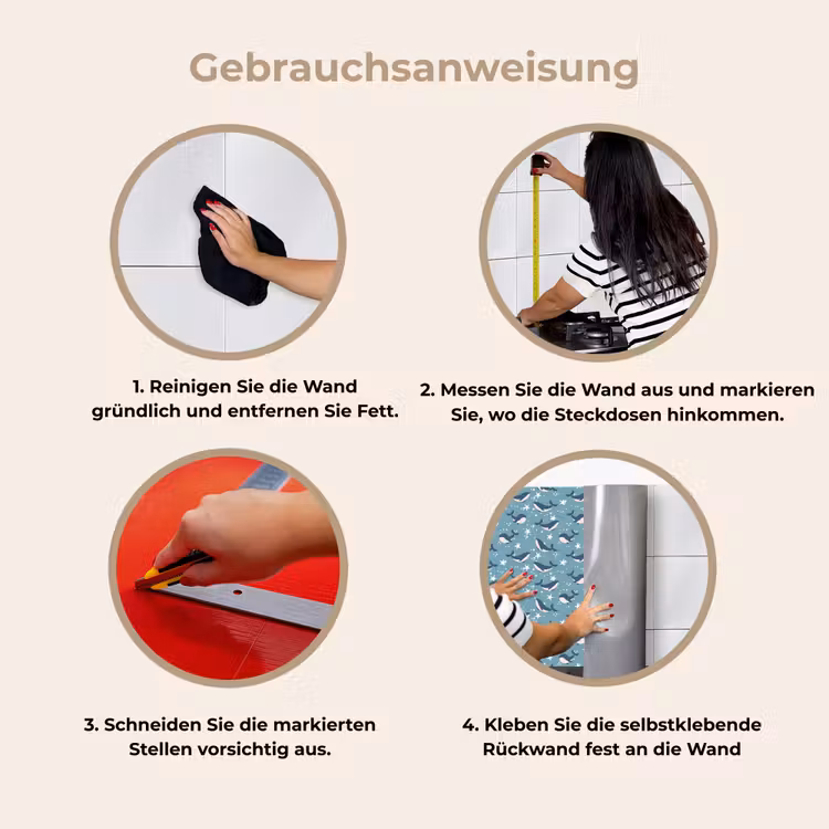Klein - Oceaan - Walvis - Zeester keuken achterwand 2 middel 871 -gebruiksaanwijzing_DE
