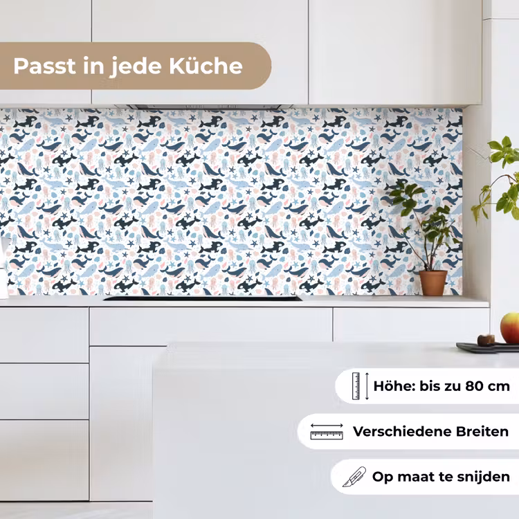 Klein - Oceaan - Walvissen - Octopus keuken achterwand 2 middel 871 -sfeer4_DE