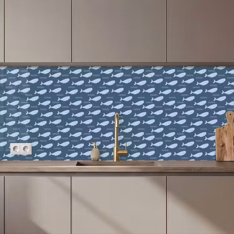 Klein - Oceaan - Golven - Blauw keuken achterwand 2 middel 871 zz_3dshopping