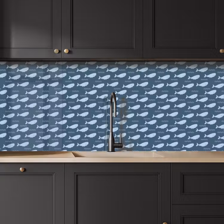 Klein - Oceaan - Golven - Blauw keuken achterwand 2 middel 871 -sfeer1
