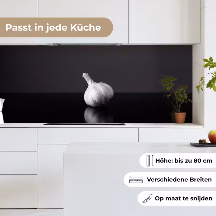 Knoflook - Zwart - Wit keuken achterwand 2 middel -sfeer4_DE