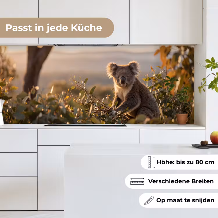 Koala - Bladeren - Ochtendlicht keuken achterwand 2 middel -sfeer4_DE