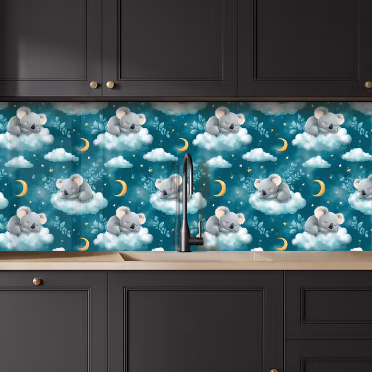 Koala's - Betoverend - Blauw keuken achterwand 2 middel 871 -sfeer1