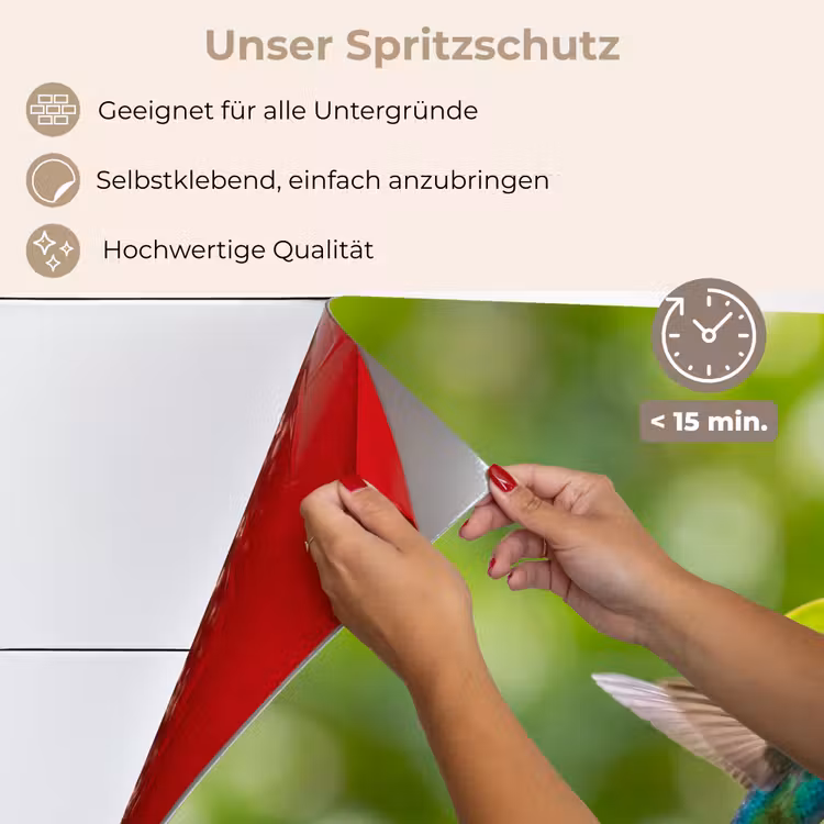 Kolibrie - Bloem - Natuur - Groen keuken achterwand spatscherm klein -spatscherm_DE