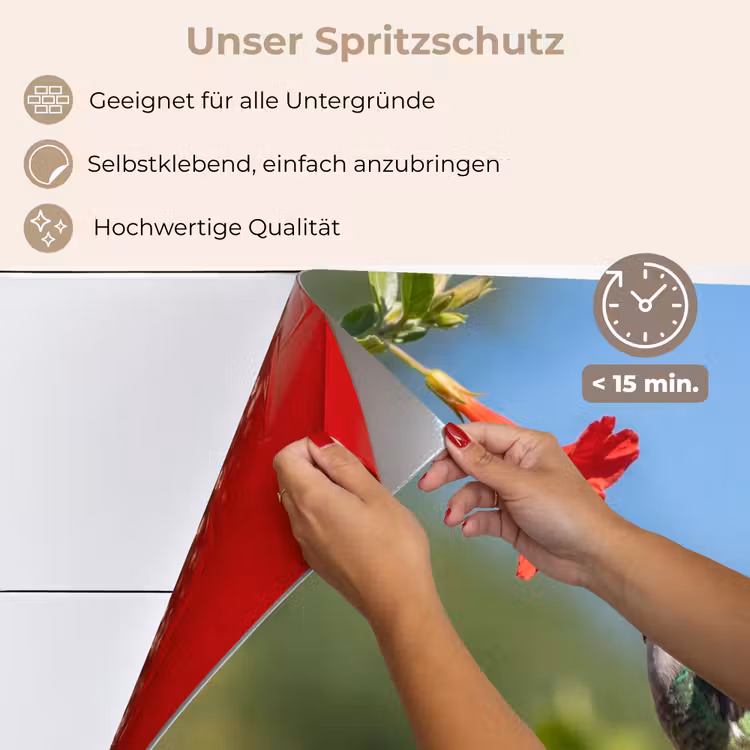 Kolibrie - Bloem - Natuur - Groen keuken achterwand spatscherm klein -spatscherm_DE