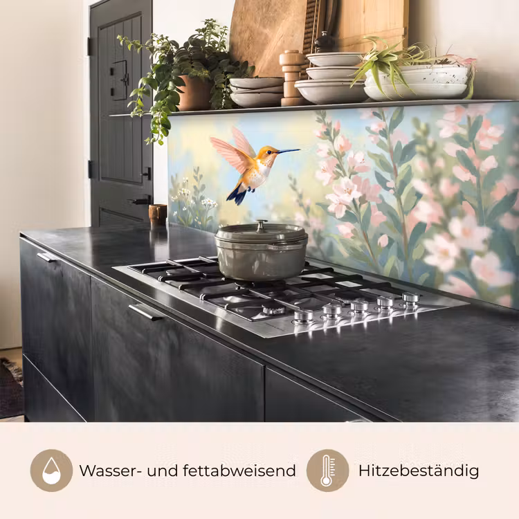 Kolibrie - Illustratie - Kleurrijk keuken achterwand 2 middel -usp_DE