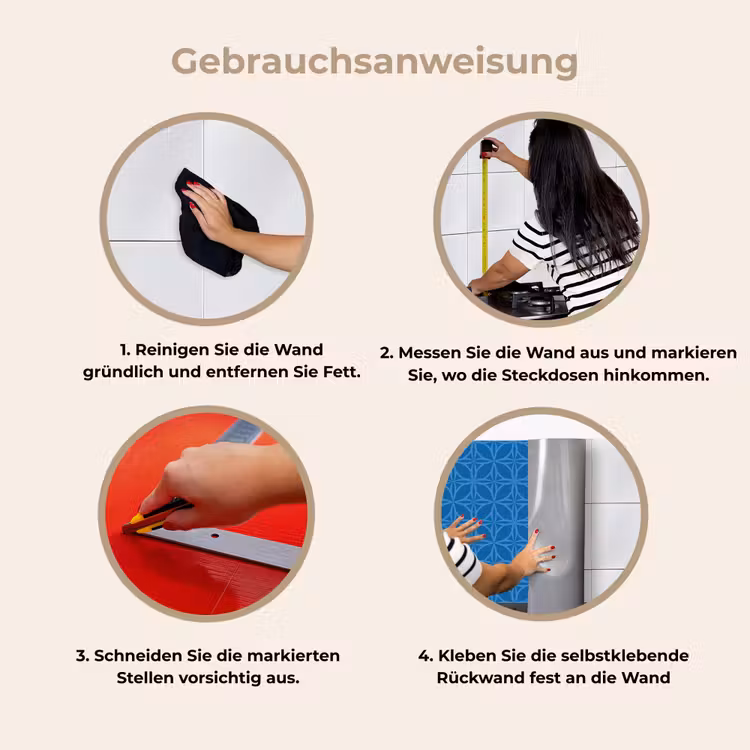 Kompas - Blauw - Patronen keuken achterwand 2 middel 871 -gebruiksaanwijzing_DE