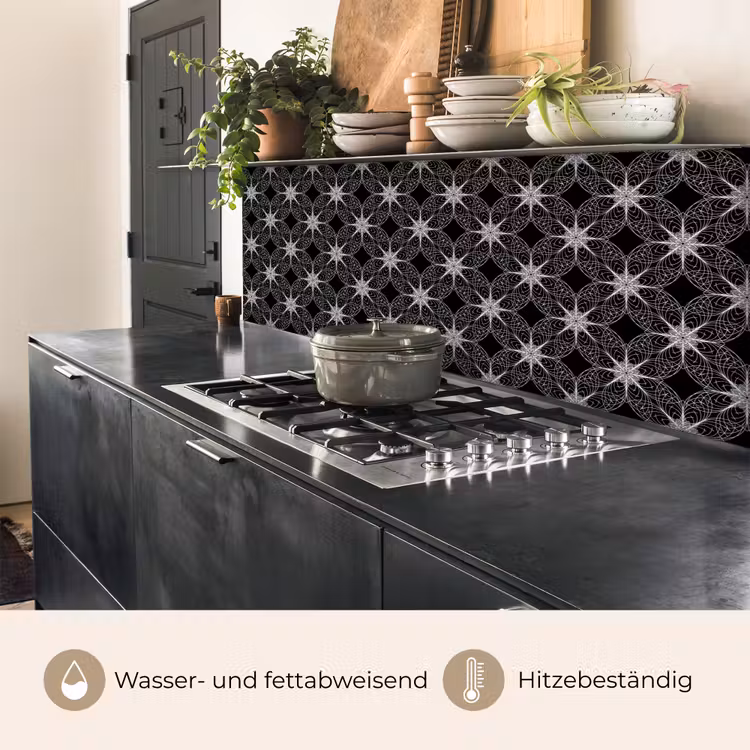 Kompas - Patronen - Zwart Wit keuken achterwand 2 middel 871 -usp_DE