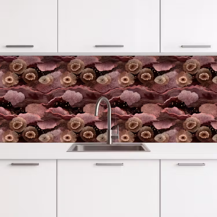 Koraal - Organisch - Roze keuken achterwand 2 middel 871 -3d