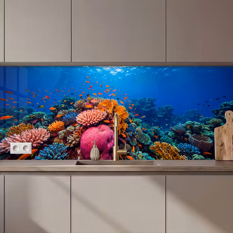 Koraal - Vissen - Oceaan - Natuur - Kleurrijk keuken achterwand 2 middel zz_3dshopping