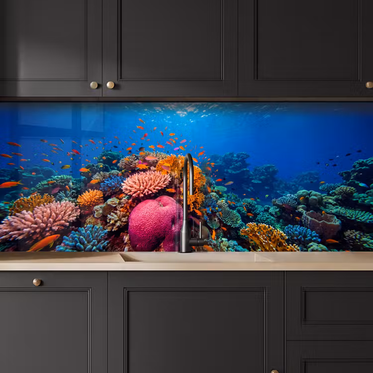 Koraal - Vissen - Oceaan - Natuur - Kleurrijk keuken achterwand 2 middel -sfeer1