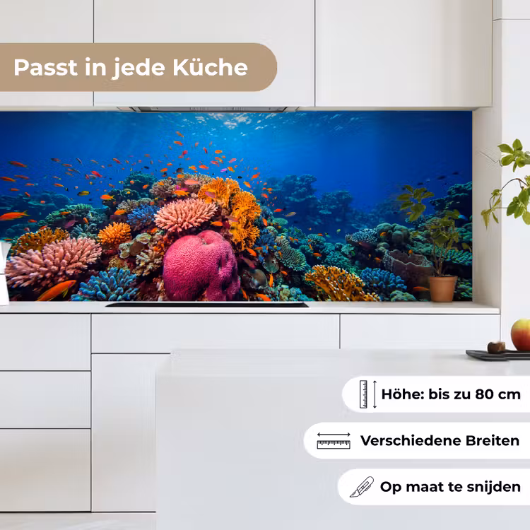 Koraal - Vissen - Oceaan - Natuur - Kleurrijk keuken achterwand 2 middel -sfeer4_DE