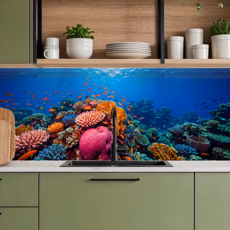 Koraal - Vissen - Oceaan - Natuur - Kleurrijk keuken achterwand 2 middel -sfeer3
