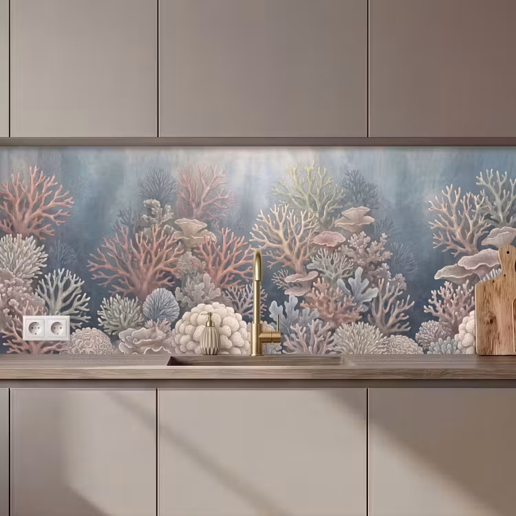 Koraal - Zeeleven - Onderwater - Illustratie - Natuur keuken achterwand 2 middel zz_3dshopping