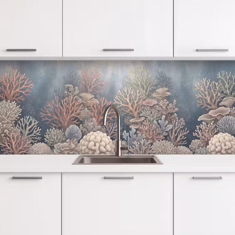 Koraal - Zeeleven - Onderwater - Illustratie - Natuur keuken achterwand 2 middel -3d