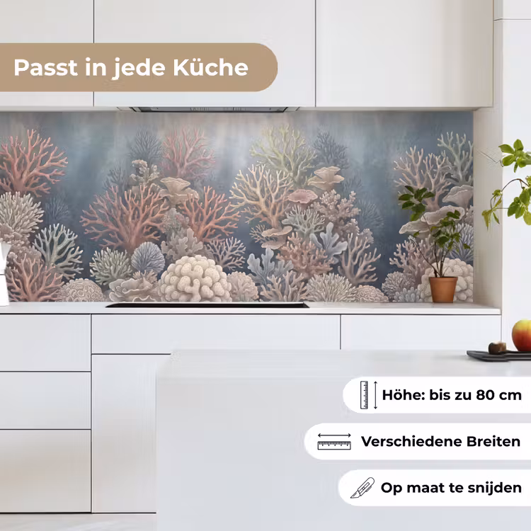 Koraal - Zeeleven - Onderwater - Illustratie - Natuur keuken achterwand 2 middel -sfeer4_DE
