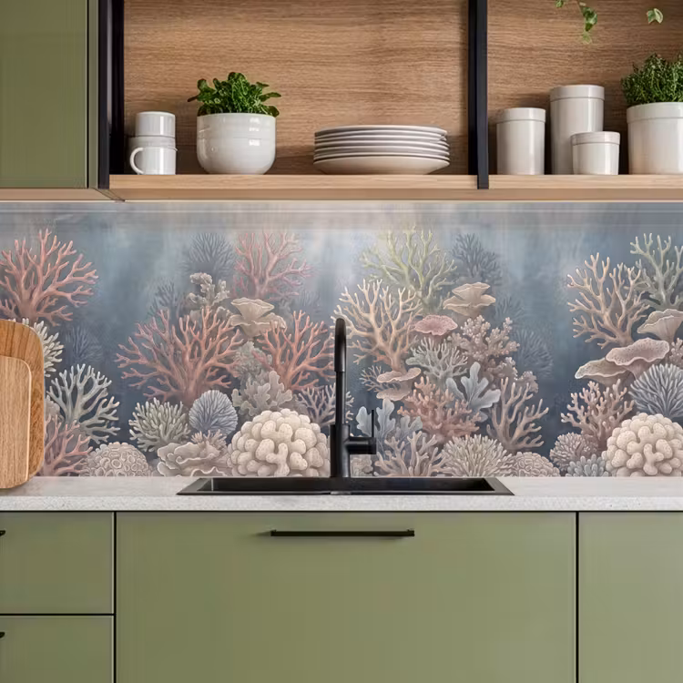 Koraal - Zeeleven - Onderwater - Illustratie - Natuur keuken achterwand 2 middel -sfeer3