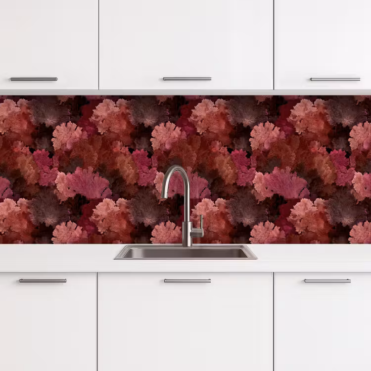 Koraal - Textuur - Kleurrijk keuken achterwand 2 middel 871 -3d