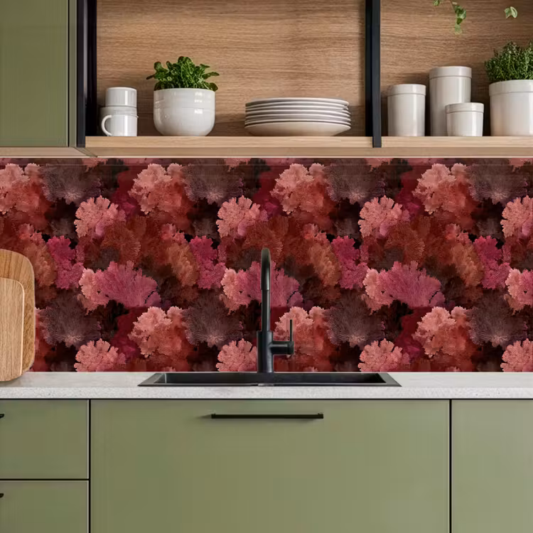 Koraal - Textuur - Kleurrijk keuken achterwand 2 middel 871 -sfeer3