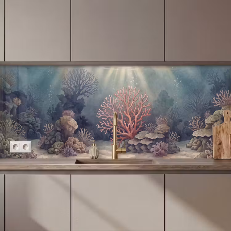 Koraal - Onderwater - Natuur - Roze keuken achterwand 2 middel zz_3dshopping