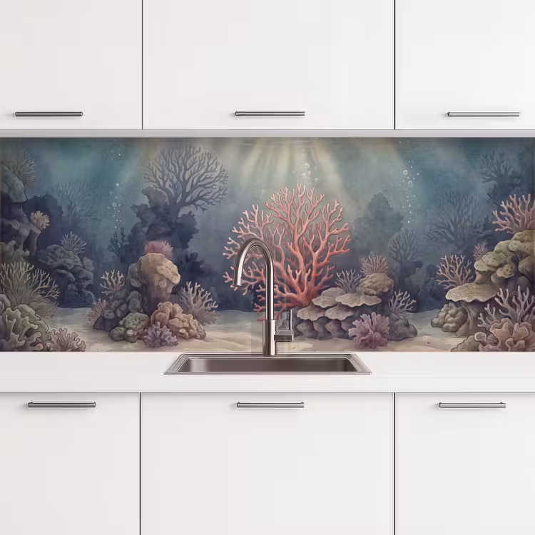 Koraal - Onderwater - Natuur - Roze keuken achterwand 2 middel -3d